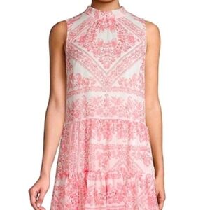 CALVIN KLEIN Pink and White Paisley Mini Dress 👗
